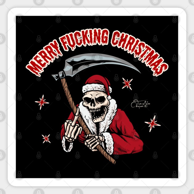 Merry Fucking Christmas Sticker by Timeless Chaos